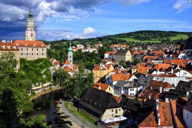Old Town sinir bozucu Krumlov kaleden görünümü