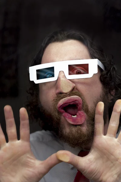 Bearded Man 3D Glasses — Stock Photo, Image