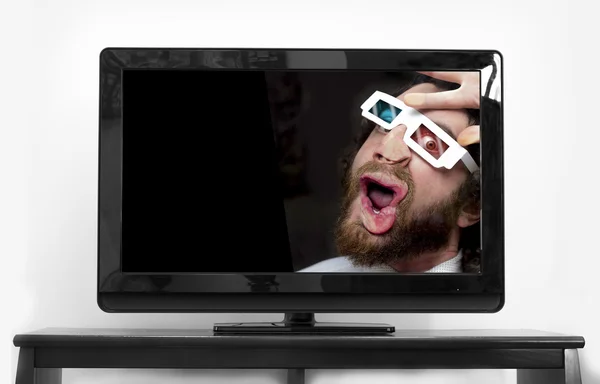 Bearded Man 3D Glasses — Stock Photo, Image