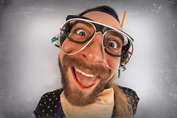 Bearded Crazy Person Lunatic — Stock Photo, Image