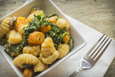 Gnocchi Squash Kale clipart