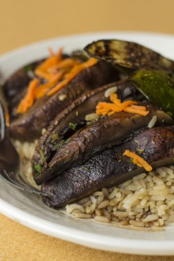 Kızarmış kabak Portobello mantar