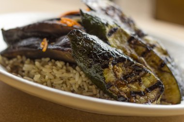 Kızarmış kabak Portobello mantar