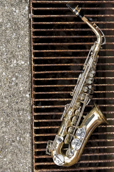 Grunge de saxophone jazz — Photo