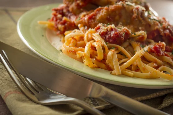 Chicken Parmesan with Linguine