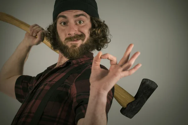 Lumberjack Okay Sign — Stock Photo, Image