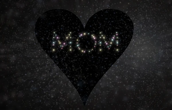 Mamá Corazón Estrellas Ilustración 3D — Foto de Stock