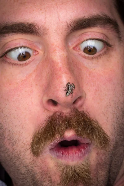 ชายกลัว Arachnophobia — ภาพถ่ายสต็อก