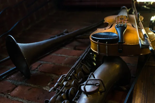 Jazzklubb instrument natt — Stockfoto