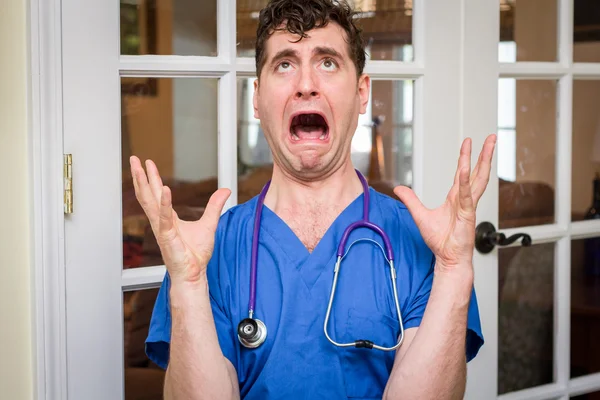 Male Nurse Stethoscope — Stock Photo, Image