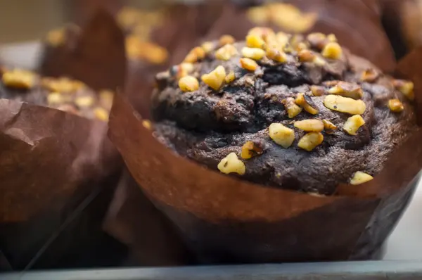 Schokoladen-Walnuss-Muffins — Stockfoto