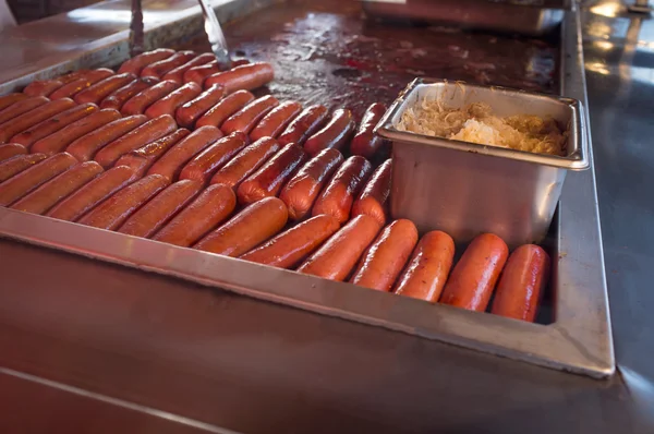 Grilled Fat Hotdogs — Stock Photo, Image