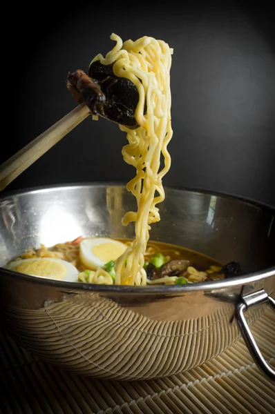 Mushroom Egg Ramen Soup — Stock Photo, Image