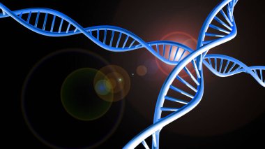 Soyut DNA ipliği çift sarmallı genetik 3D çizim