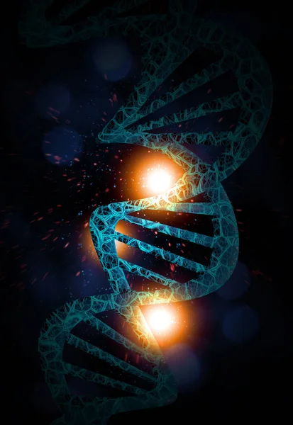 Abstrakt Dna Sträng Dubbel Helix Genetik Illustration — Stockfoto