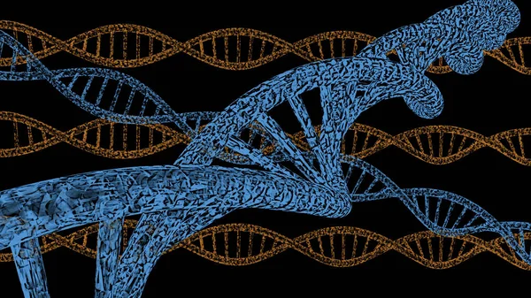 Абстрактная Генетика Двойной Спирали Днк Иллюстрация — стоковое фото