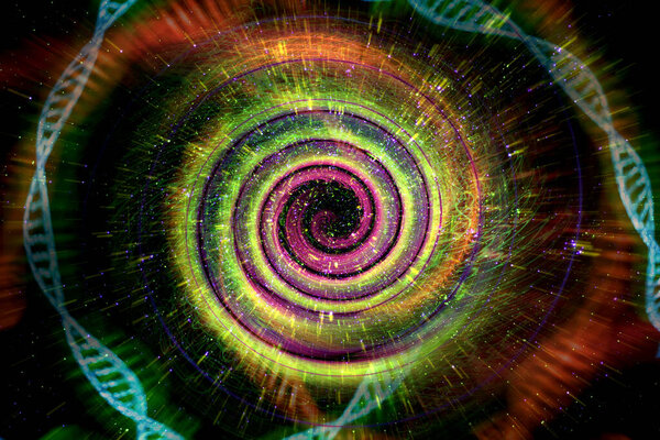 Universe black hole tunnel space background 3D Illustration