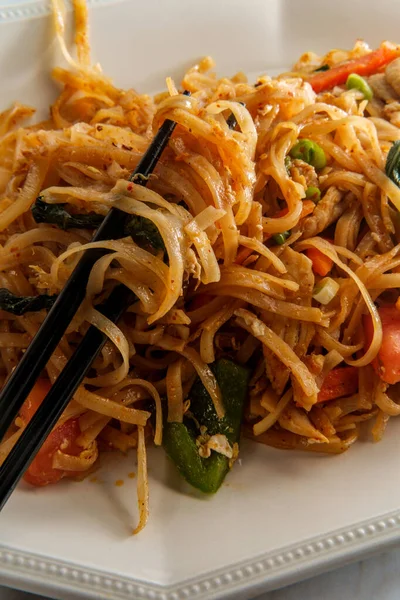 Pad Kee Mao También Conocido Como Fideos Borrachos Plato Picante — Foto de Stock