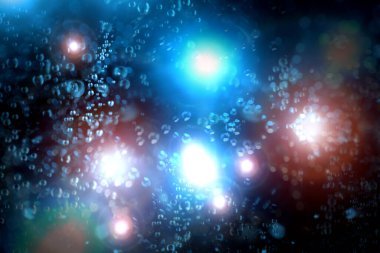 Su altı kabarcıklarının soyut yakın plan 3 boyutlu illüstrasyon