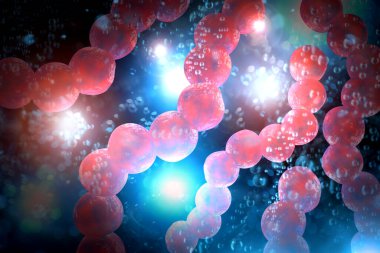 Streptococcus pnömoni olarak da bilinen boğaz ağrısı. Ağızda üç boyutlu dijital illüstrasyon.