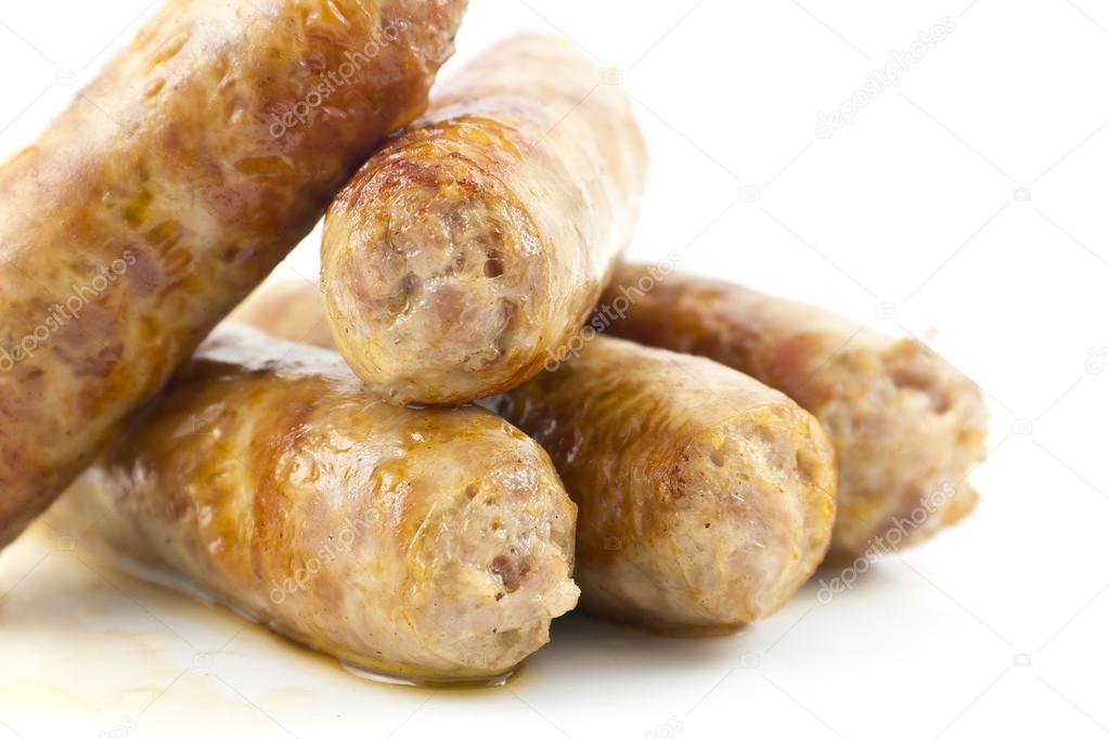 Sausages Isolated on White