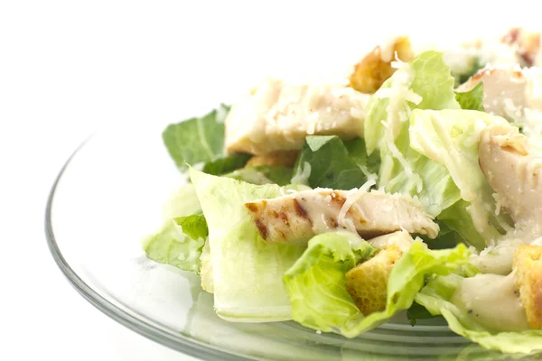 Salade de poulet César Isolé sur Blanc — Photo