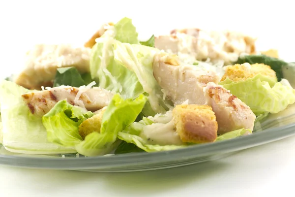 Frango Caesar Salada Isolado em Branco — Fotografia de Stock