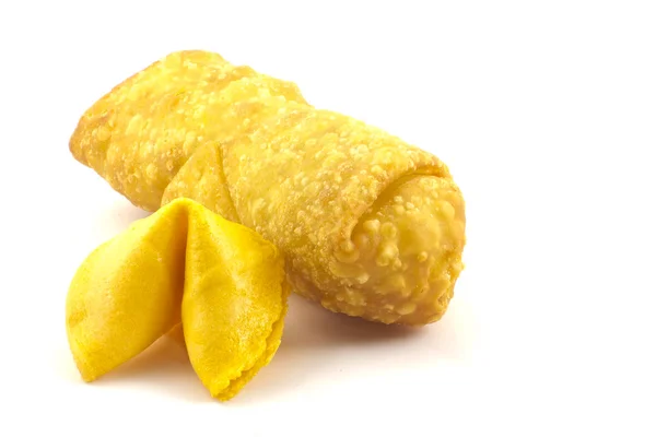 Egg roll a fortune cookie — Stock fotografie