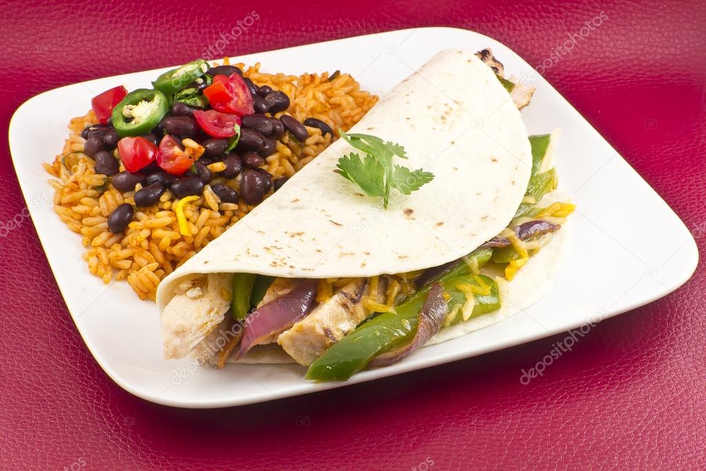 Fajita de pollo mexicano fotografía de stock © ezumeimages 54231895 Depositphotos