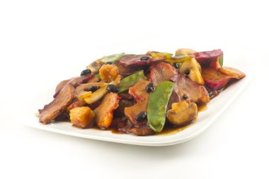 Çince siyah fasulye domuz eti yemek