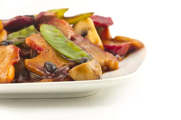 Chinese Black Bean Pork Takeout — Stock Photo, Image