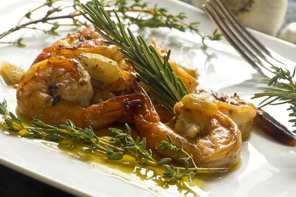 Portuguese Garlic Shrimp — Stock Photo, Image
