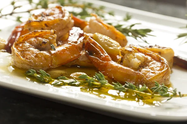Portuguese Garlic Shrimp — Stock Photo, Image