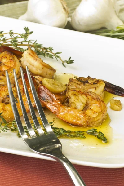 Portuguese Garlic Shrimp — Stock Photo, Image