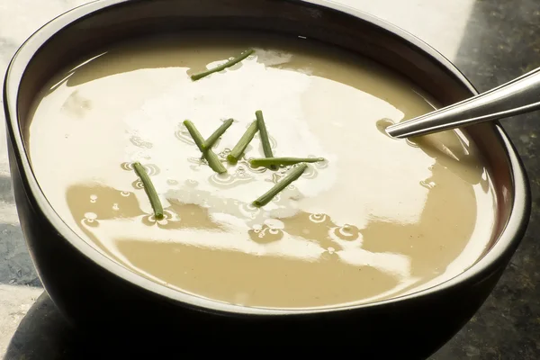 Vichyssoise картоплю і цибулю-порей суп — стокове фото