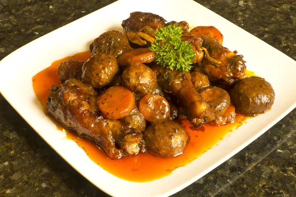 French Coq Au Vin Chicken — Stock Photo, Image