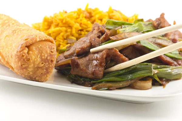 Carne frita china con cebolla — Foto de Stock