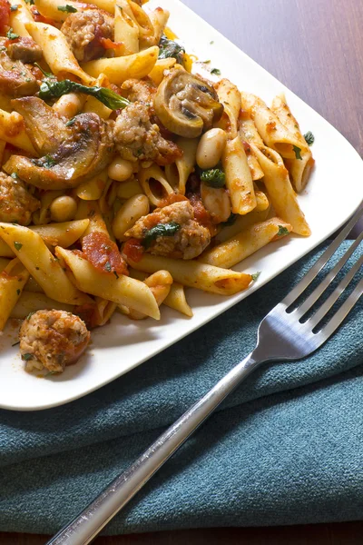 Penne Nostra Pasta con Funghi — Foto Stock