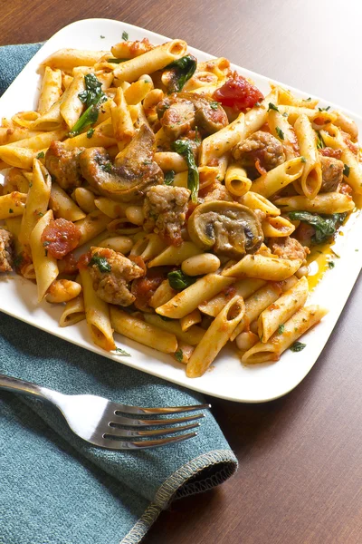 Penne Nostra Pasta con Funghi — Foto Stock