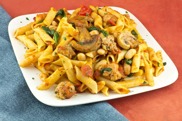 Penne Nostra Pasta con Funghi — Foto Stock