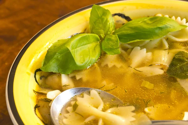 Суп из лука Фарфалле — стоковое фото