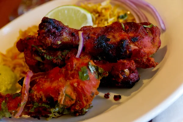 Tandoori Huhn mit Reis — Stockfoto