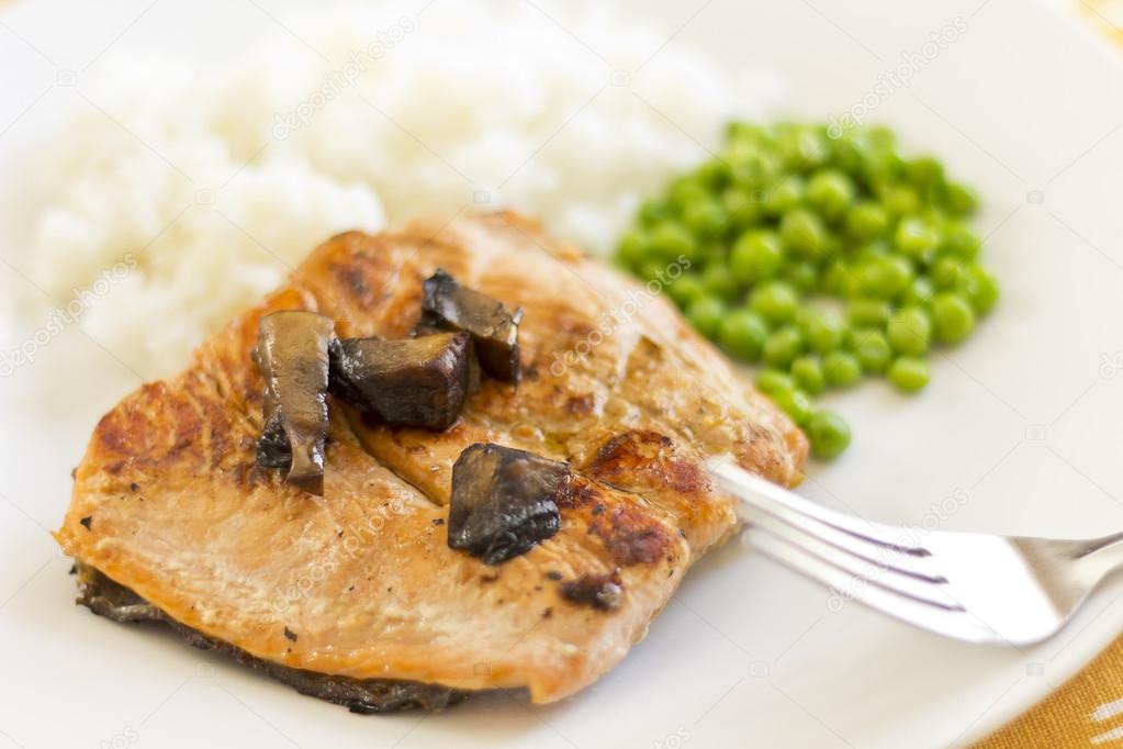 Salmon with Portobello Mushrooms