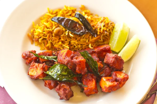 Kadai Paneer con arroz de tamarindo —  Fotos de Stock