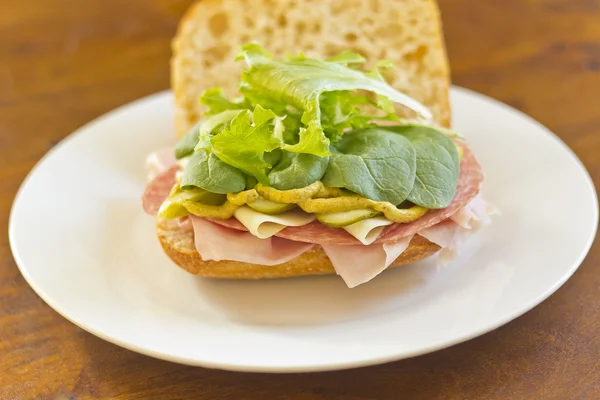 Bułka Ciabatta Sandwich — Zdjęcie stockowe