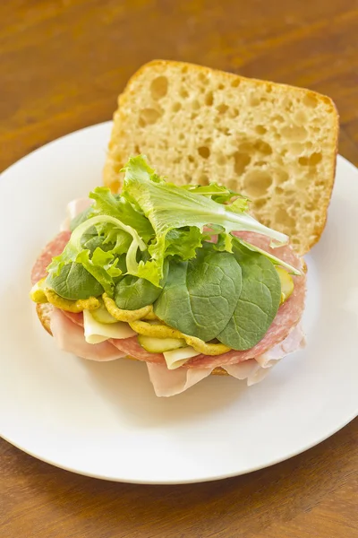 Bułka Ciabatta Sandwich — Zdjęcie stockowe