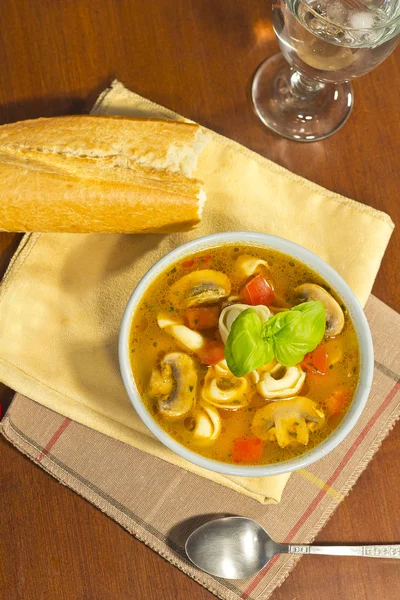 Mushroom Tortellini Soup — Stock Photo, Image
