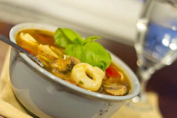 Mushroom Tortellini Soup — Stock Photo, Image