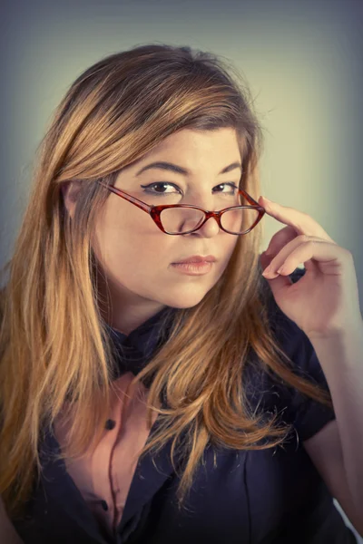 Nerd chica retrato — Foto de Stock