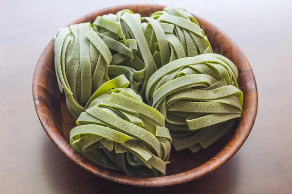 Spinach Fettuccine Nests — Stock Photo, Image